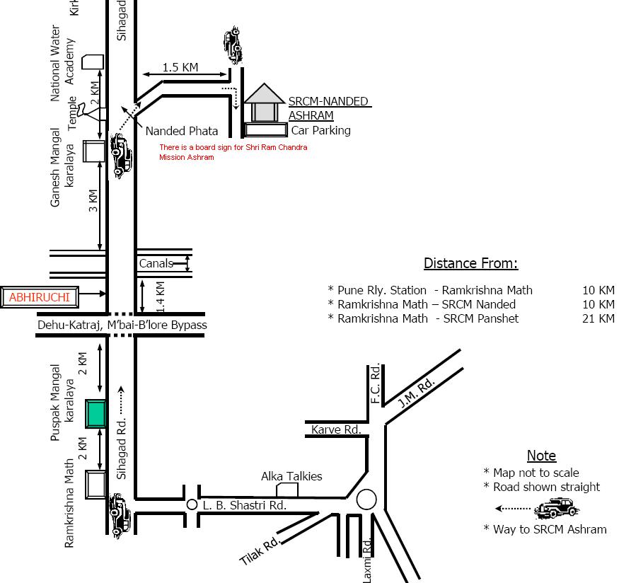SRCM Pune Ashram Map